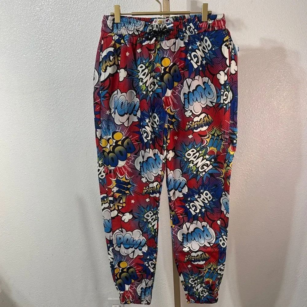 Vibrant Comic Print Men's Joggers